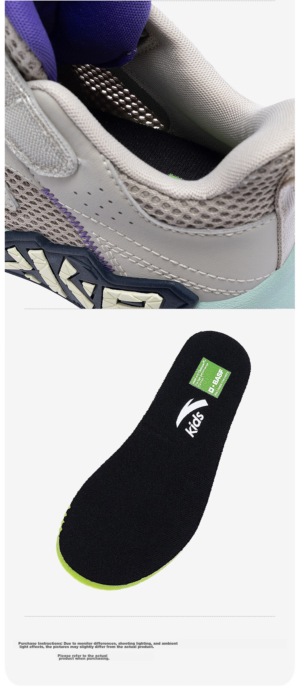 Anta Kids Boys Sports Shoes 2026 Summer Breathable Mesh Durable Cement Basketball Shoes A12629970 22